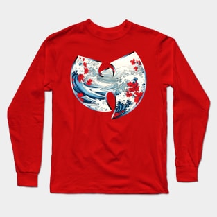 Wutang with waves and flowers Long Sleeve T-Shirt